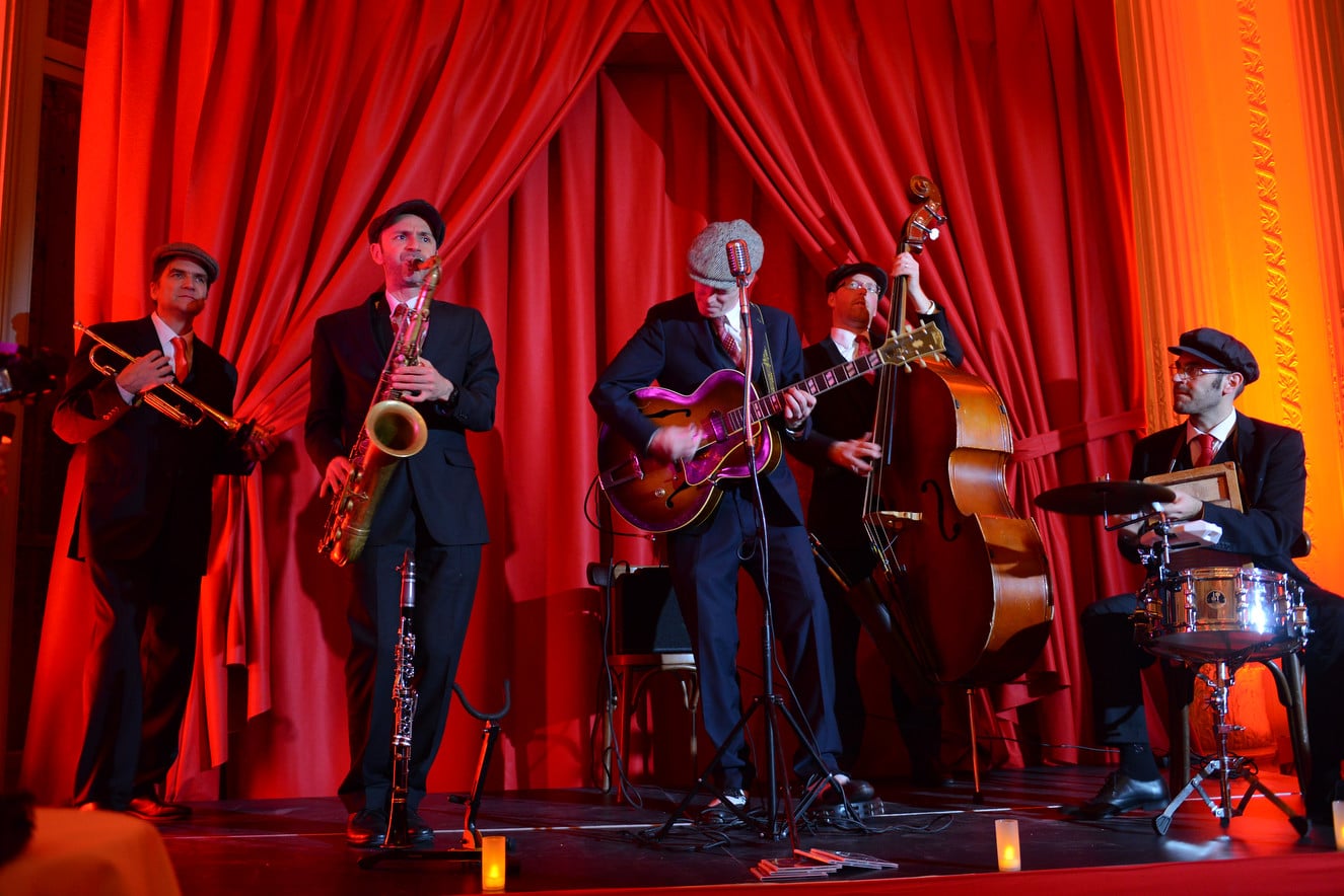 groupe de musique jazz swing scenographie sur mesure hotel particulier paris soiree corporate wall street Raymond James agence wato we are the oracle