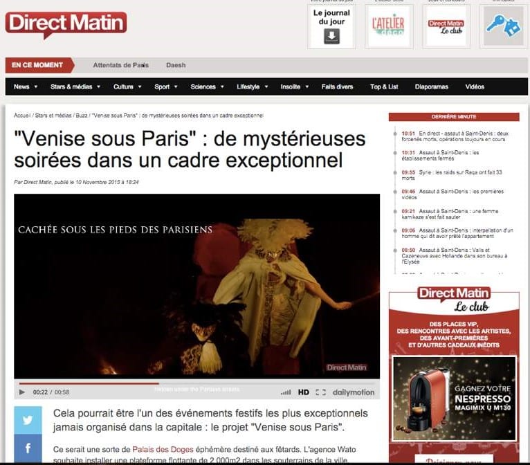 Direct Matin retombées press agence WATO We Are The Oracle evenementiel events