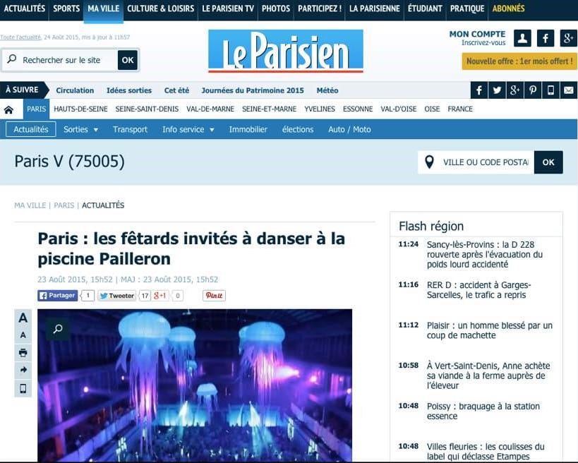 Le Parisien retombées press agence WATO We Are The Oracle evenementiel events
