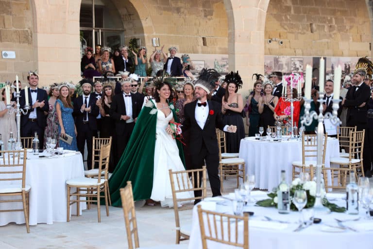 mariage luxe malte saluting battery repas entrée des mariés repas