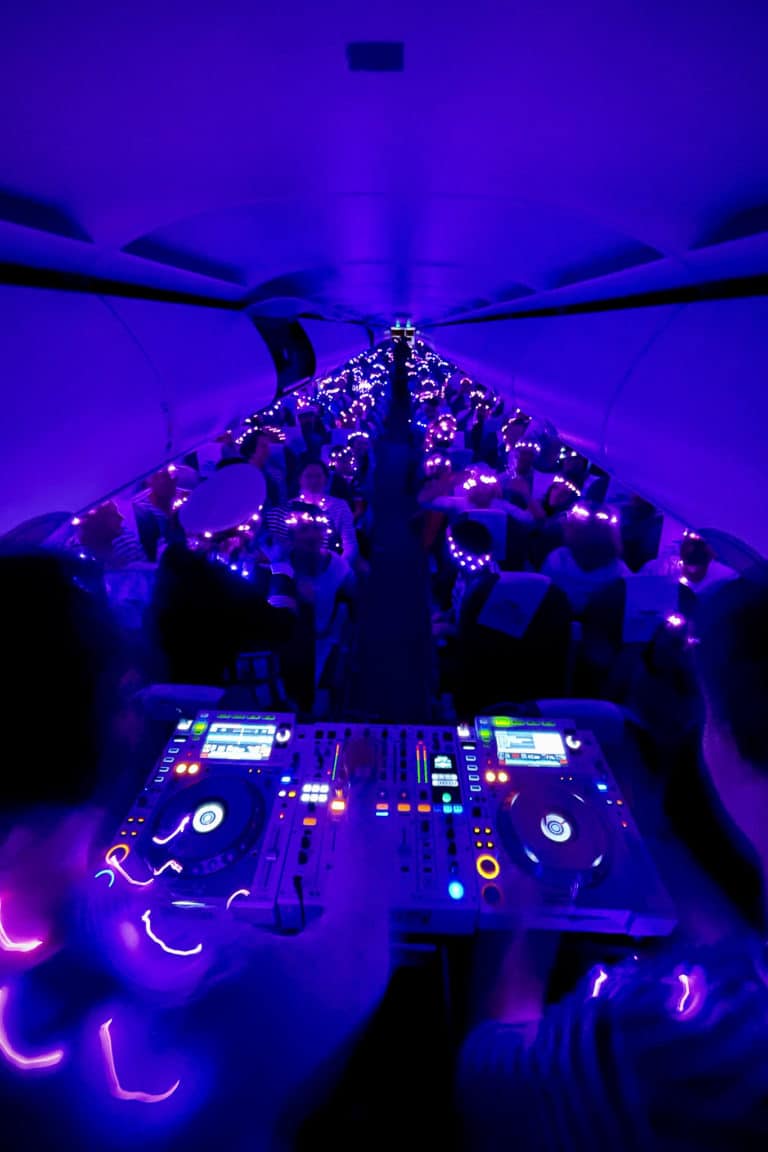 unusual slow plane dj party