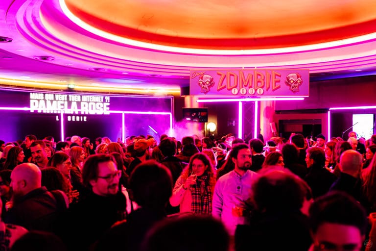 decor rose zombie food gobo 2 avant premiere canal + pamela rose immersive soiree immersive police agence evenementiel wato paris