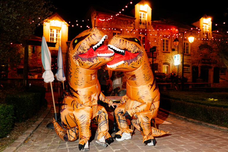 tyrannosaure gonflable soiree playplay village du seminaire